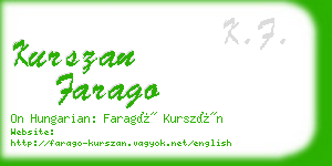 kurszan farago business card